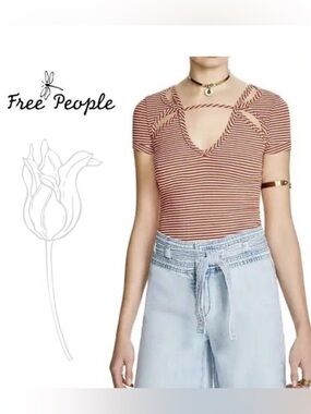 Free People Frenchie Cutout Top Cayenne